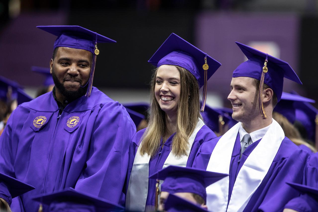 Students at the University of North Alabama commencement ceremony.